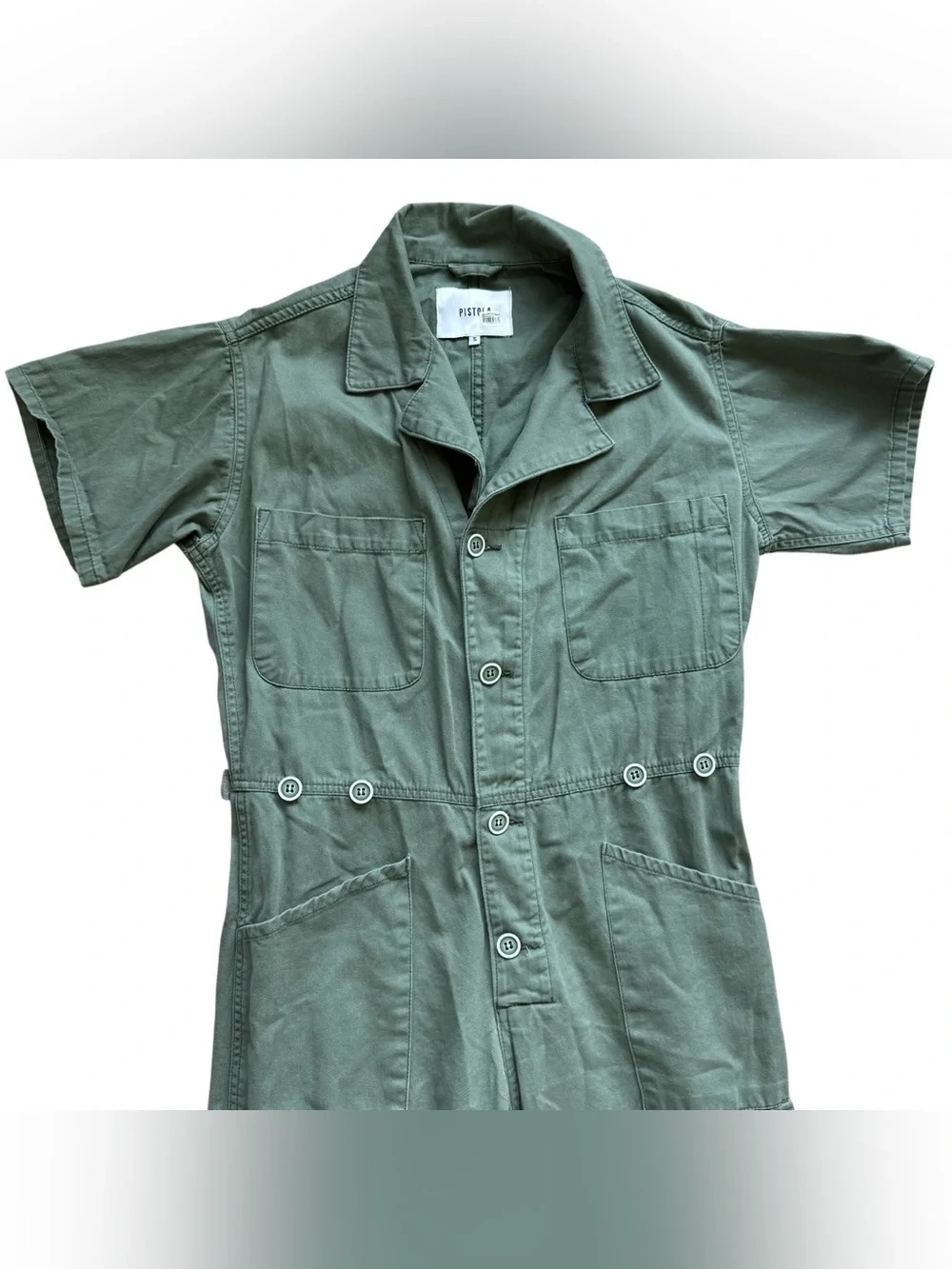 Pistola Utility Jumpsuit Green Short Sleeve Workwear Boiler Suit Cargo Style S - Picture 5 of 16